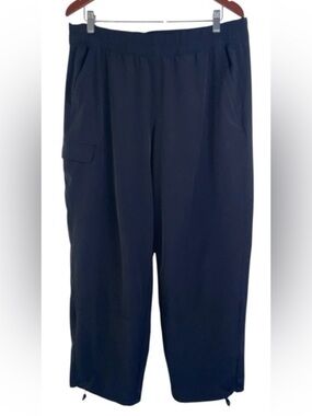 Athleta cargo pants elastic waist athletic hiking black womens large
